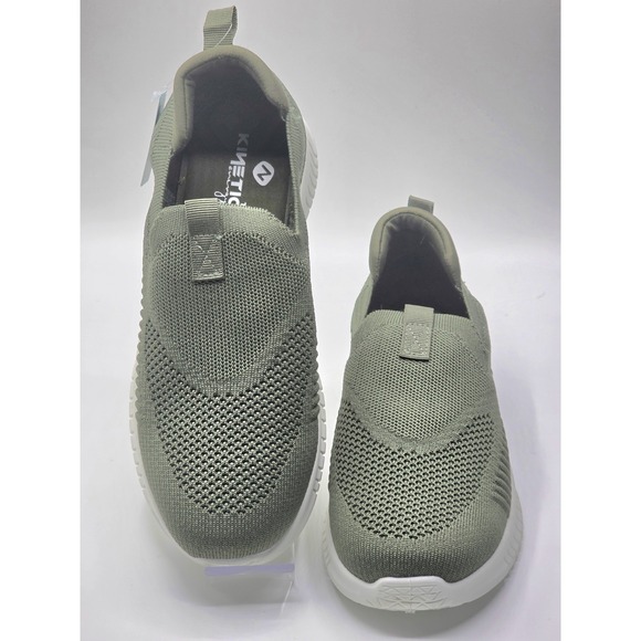 Kinetic Energy Shoes - Kinetic Energy Women's Memory Foam Slip On Shoes - size 7 Green And White